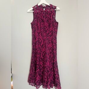 Eliza J Floral Lace Magenta Dress Size 6